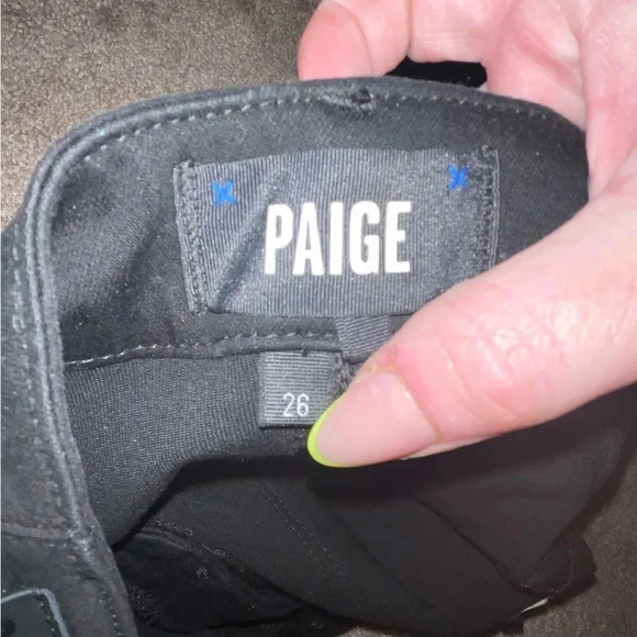 PAIGE COATED MAYSLIE JOGGER BLACK FOG LUXE COATING SIZE 26 - Picture 4 of 13